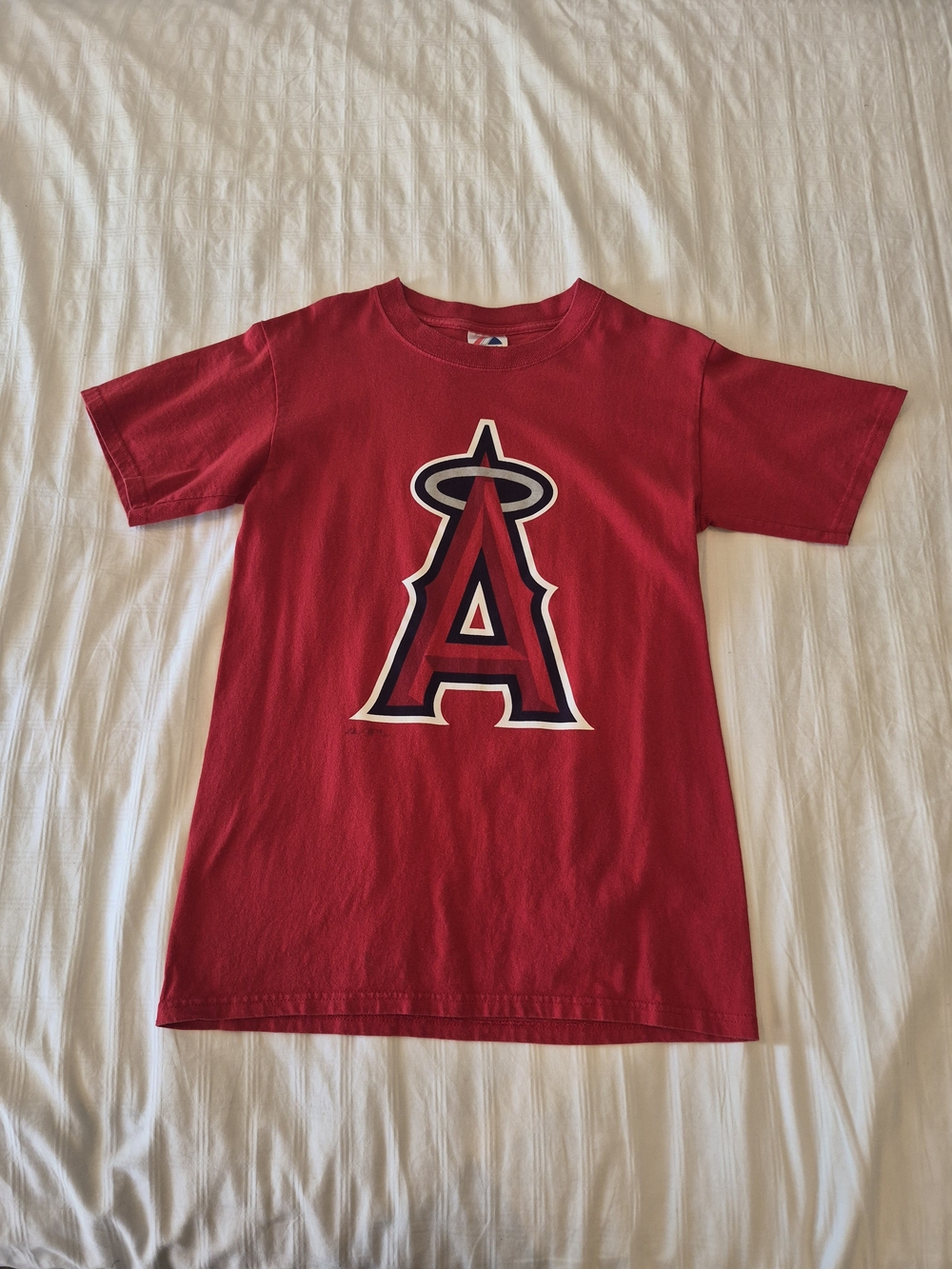 100% Cotton Majestic Red Los Angeles Angels Graphic Unisex Tee